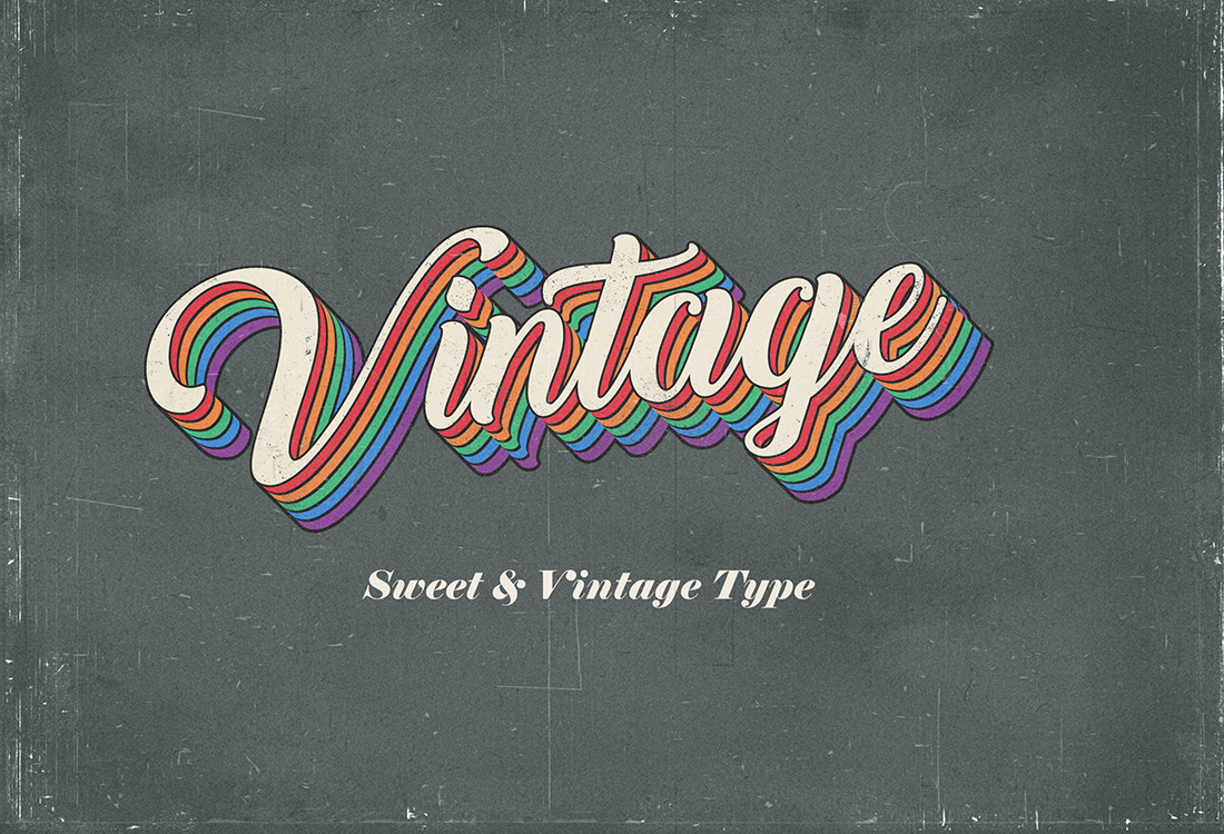 افکت متن Vintage Text Effects V2