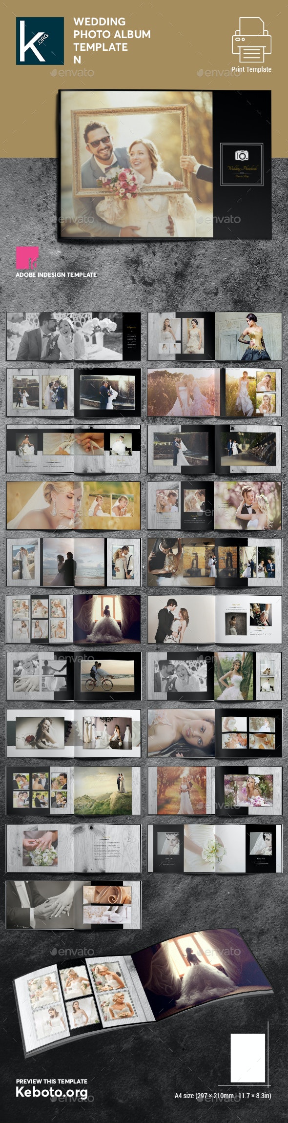 قالب ایندیزاین آلبوم عکس عروسی Wedding Photo Album Template