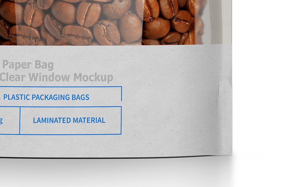 موکاپ بسته بندی کاغذی White Paper Bag Doypack Mock-up