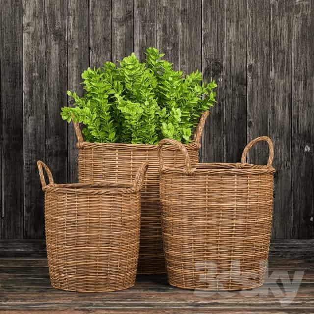 مدل سه بعدی سبد چوبی