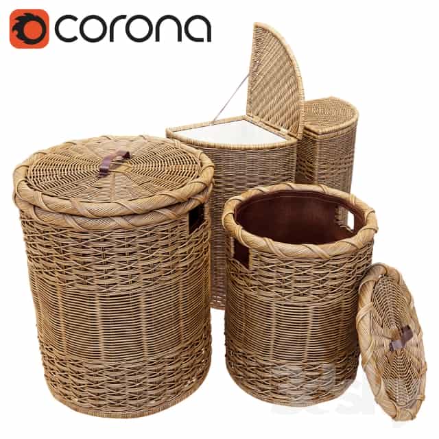 مدل سه بعدی سبد چوبی