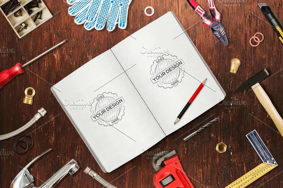 جعبه ابزار ساخت موکاپ ابزار آلات